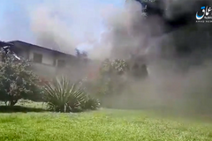 New video shows Islamic militants smashing statues, torching church