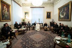 Church wounded by internal tensions, pope tells Jesuits in Romania