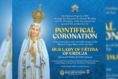 Vatican, pinayagan ang pontifical coronation sa imahe ng Mahal na Birhen ng Fatima sa Urduja - VeritasPH