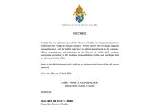 Status Quo sa mga posisyon sa Diocese of Kalibo, ipinag-utos ni Bishop Villareal - VeritasPH
