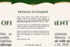 Nakatakdang Episcopal ordination ng Tagbilaran Bishop-elect, hindi matutuloy - VeritasPH
