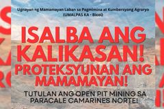 Open-pit mining ng Golden River sa Paracale,Camarines Norte, tinututulan ng UMALPAS KA-Bicol - VeritasPH