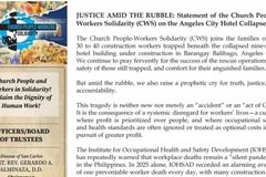 CWS, nakiisa sa mga manggagawang natabunan ng gumuhong gusali sa Pampanga - VeritasPH
