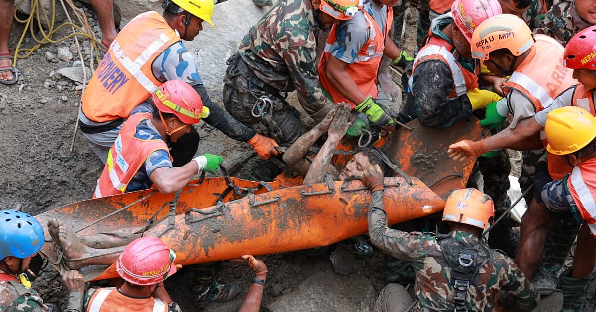 Two Saved Nine Days after Nepal Mudslide Buried Work Tunnel