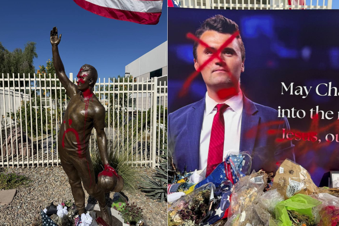 Charlie Kirk Statue and Sign Vandalized with Satanic Message on First Anniversary of His Murder | CBN